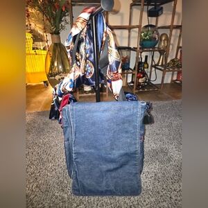 🍒 Charter Club Blue Denim Shoulder Bag with Red Interior - Preloved Condition